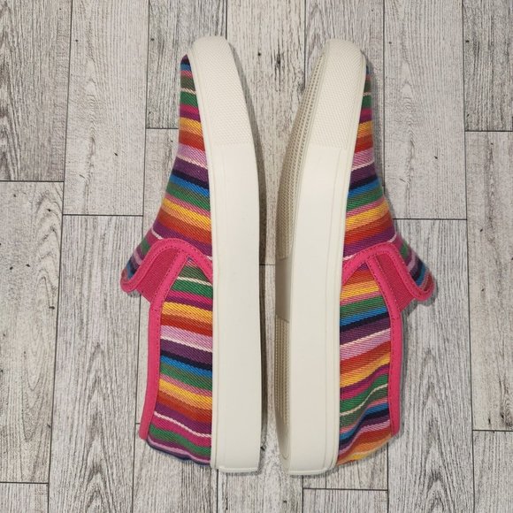 Boutique by Corkys Sneaker Womens Sz 6 Slip-on Multi-Color Striped Artsy Whimsy - Picture 6 of 10